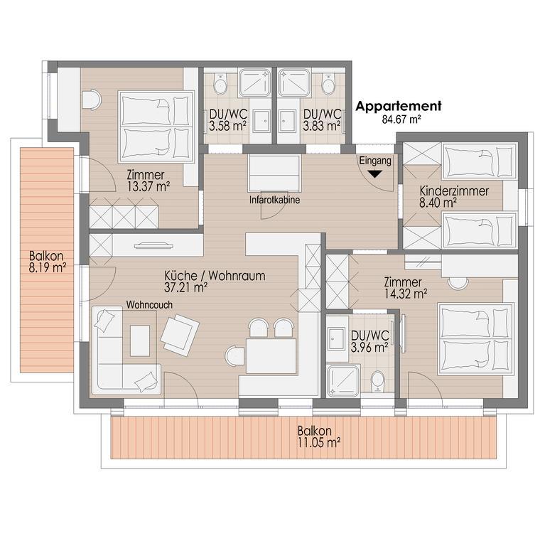 Lux Appartements Ischgl Rom bilde
